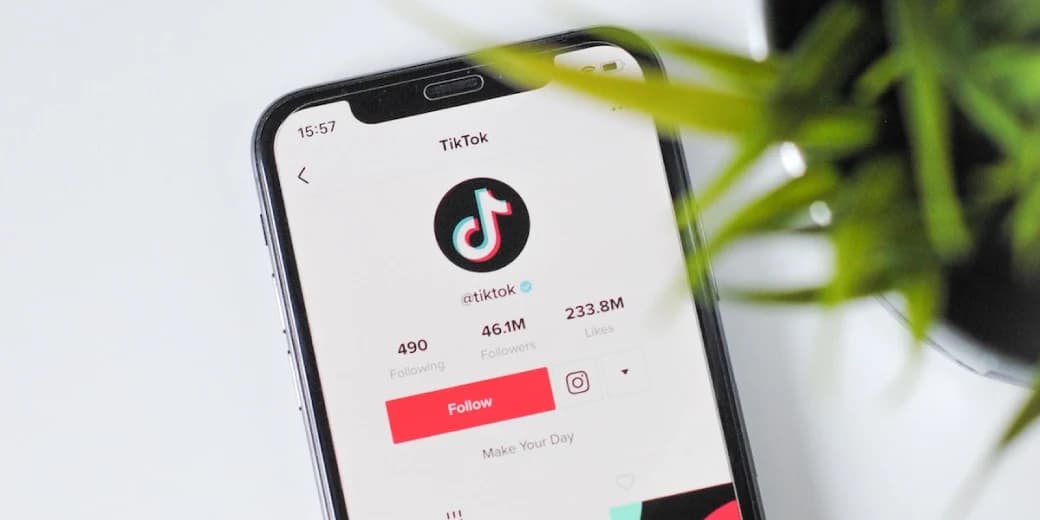 A smartphone displaying TikTok's official profile page.
