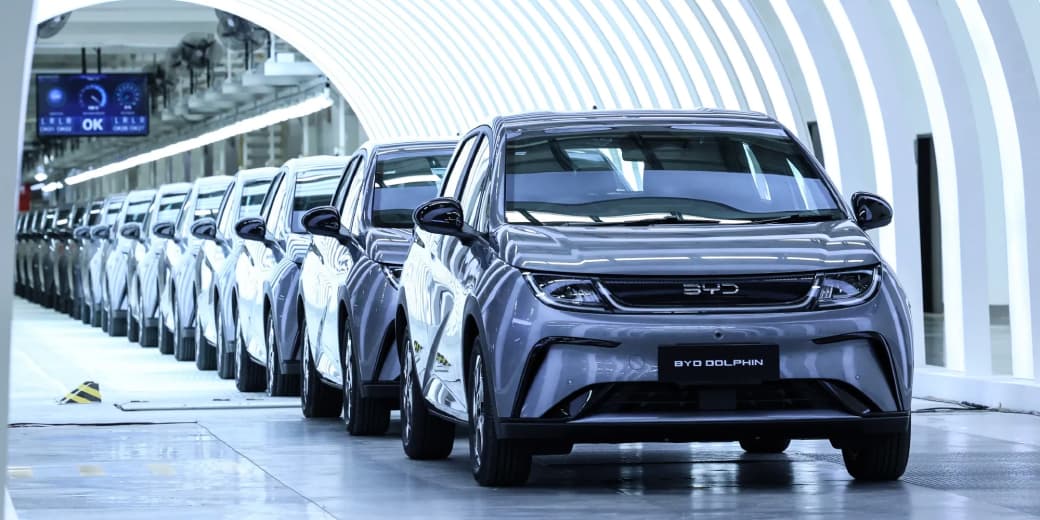 A BYD electric vehicle front close-up. Credit: GreenCars.