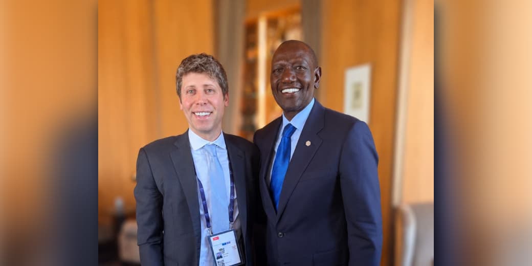 William Ruto and Sam Altman in a photo attributed to William Ruto's X.com account @WilliamsRuto.