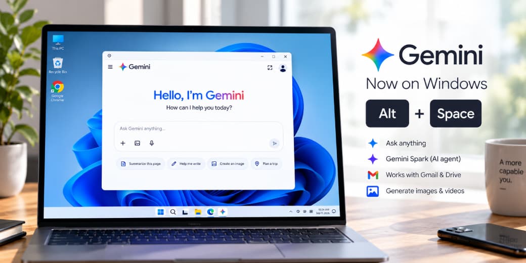 Gemini desktop application running on a Windows laptop.