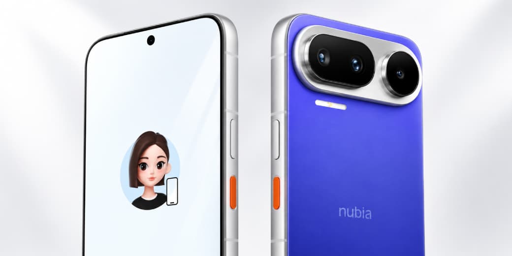 Nubia NaviX Ultra shown from the front and rear with the ByteDance Doubao AI assistant.
