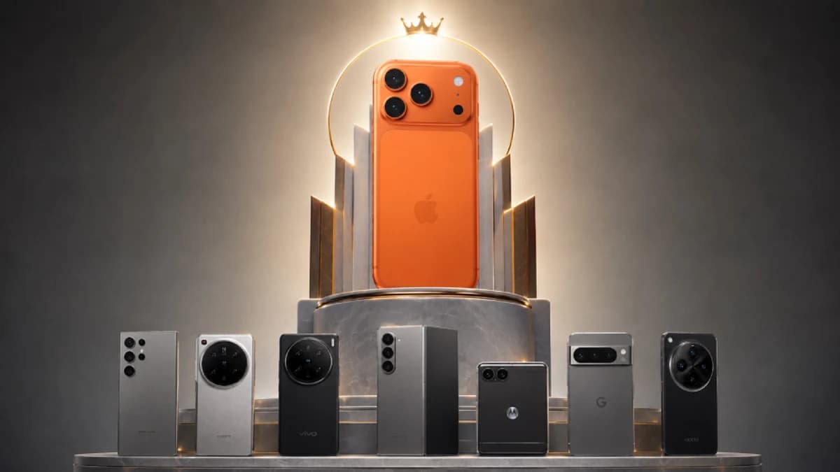 Premium smartphones arranged by market share with Apple leading the segment.