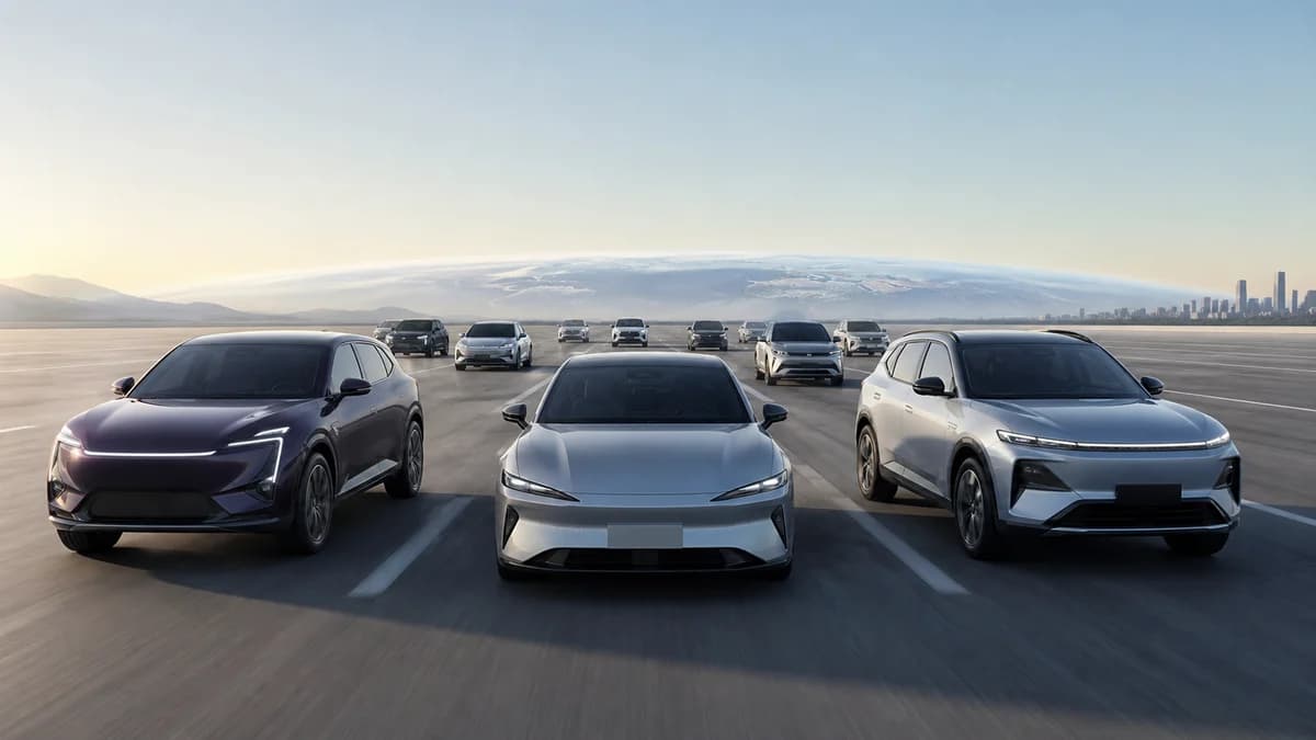 BYD, Geely and Chery vehicles entering a global top-ten automaker ranking.