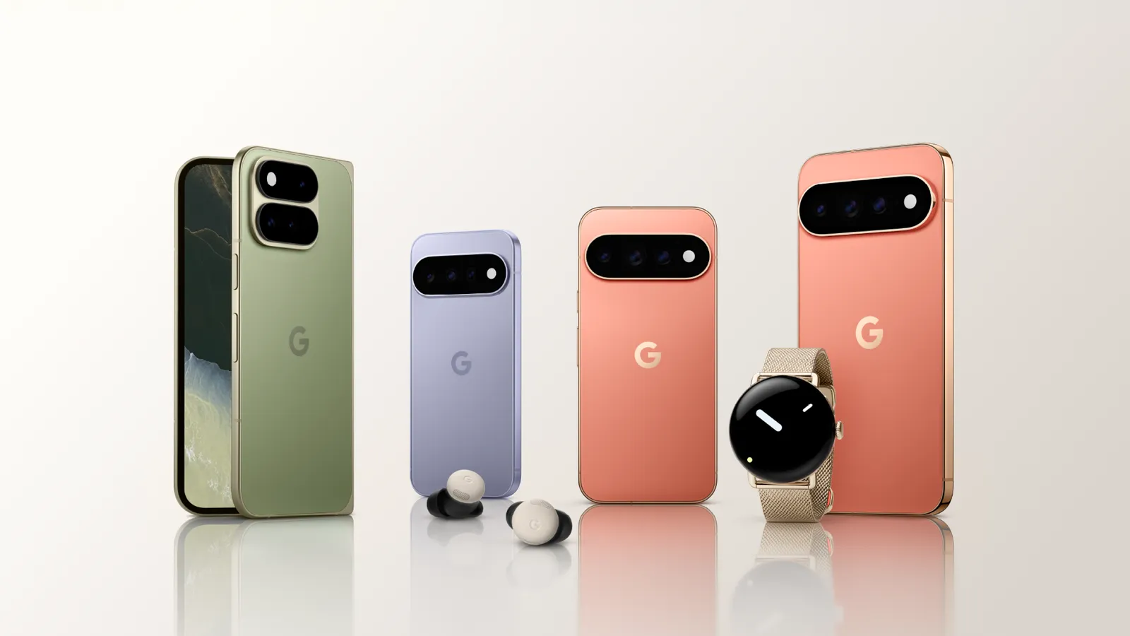 Google Pixel 11 Pro Fold, Pixel 11, Pixel 11 Pro and Pixel 11 Pro XL shown together after the Made by Google 2026 launch.