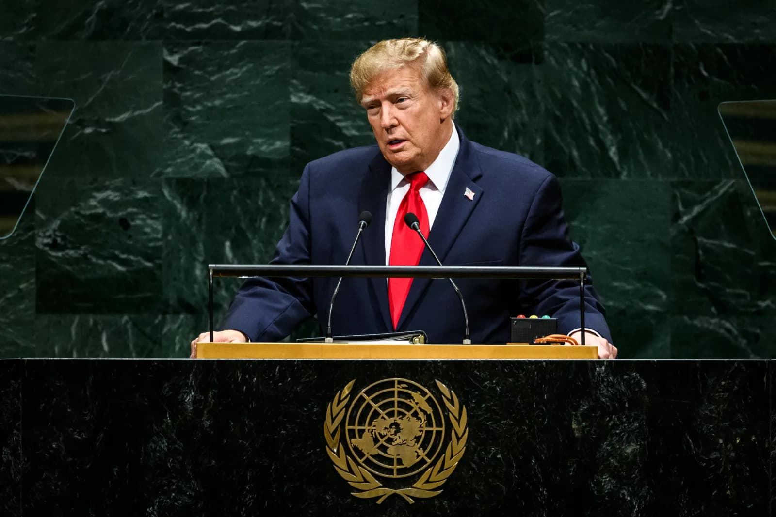 President Donald Trump speaking at the United Nations General Assembly on September 22, 2026.