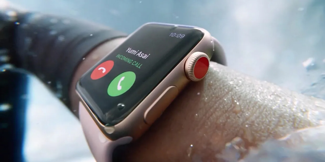 Apple Watch style smartwatch receiving a call. Credit: Adweek.