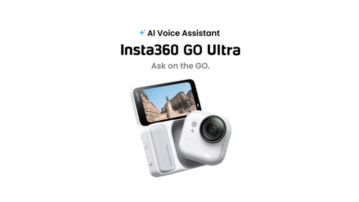 Tiny wearable camera identifying a landmark and answering a voice question with Gemini.