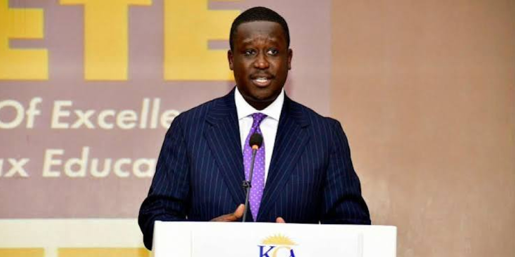 A Nairobi International Financial Centre official speaking at a podium. Credit: Francis Nderitu | NMG.