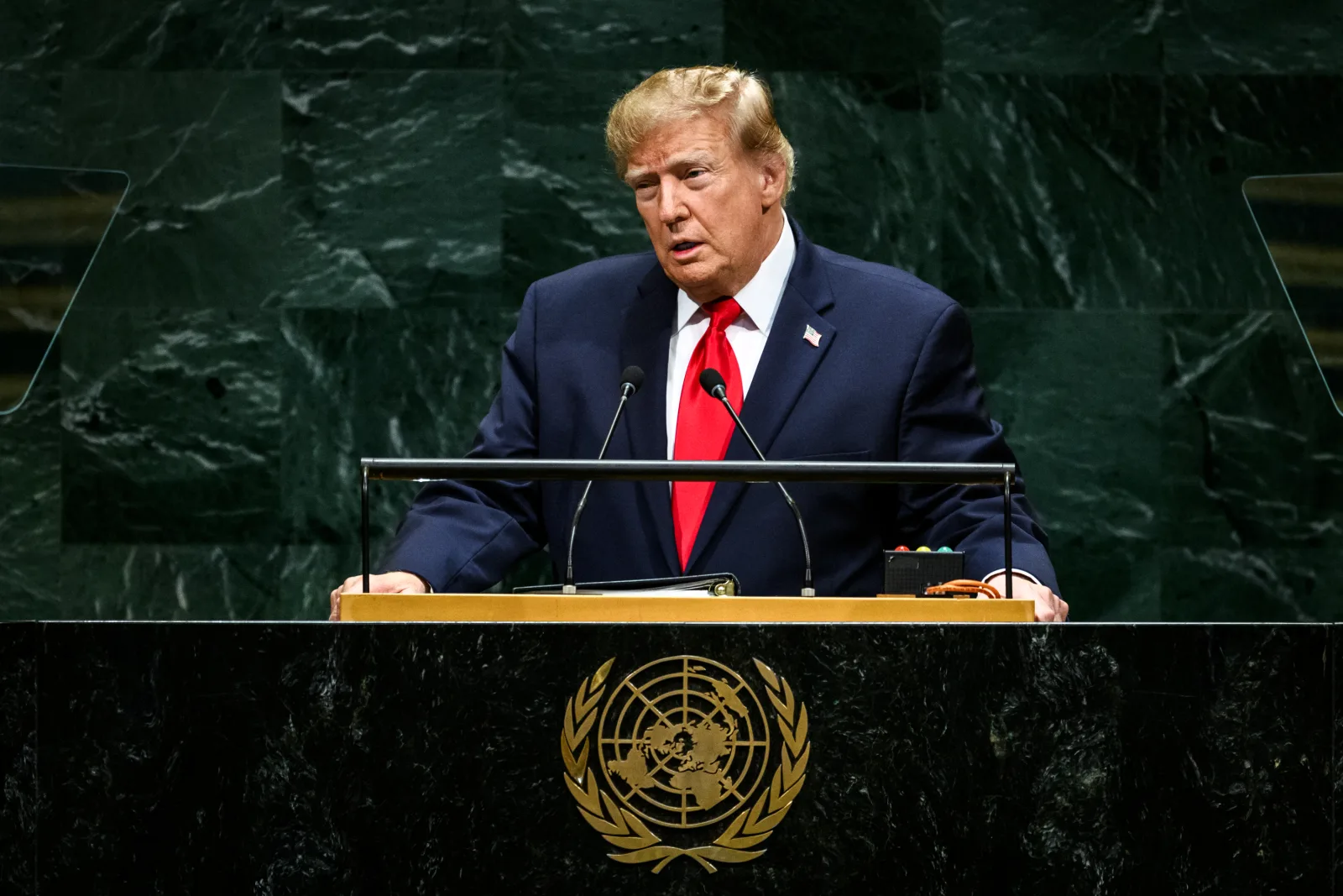 President Donald Trump speaking at the United Nations General Assembly on September 22, 2026.