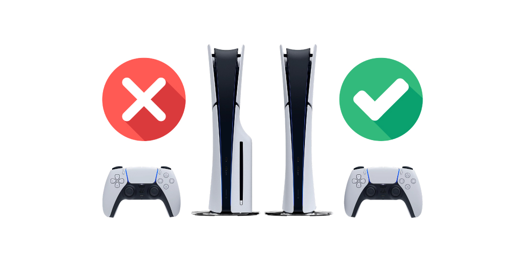 Two PlayStation 5 consoles showing a no-disc and digital-ready future. Credit: tecMAMBO.